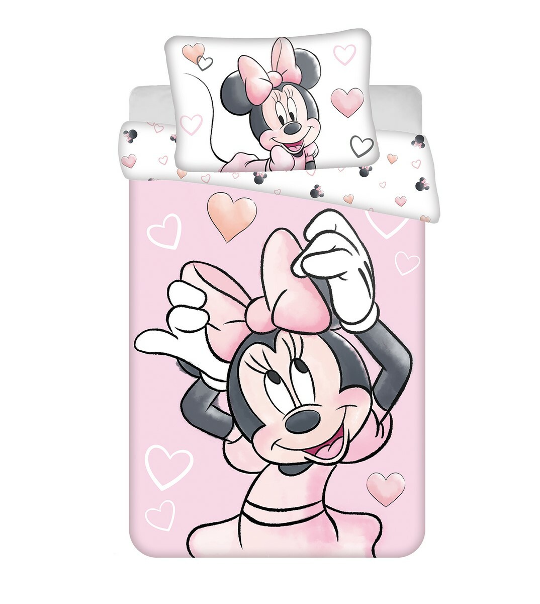 Jerry Fabrics Detské bavlnené obliečky do postieľky Minnie Blush Pink