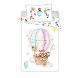 Detské bavlnené obliečky do postieľky Zvieratká Flying balloon