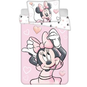Jerry Fabrics Detské bavlnené obliečky do postieľky Minnie Blush Pink
