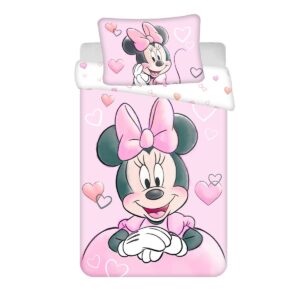Jerry Fabrics Detské bavlnené obliečky do postieľky Minnie Powder pink