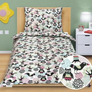 Bellatex Detské bavlnené obliečky Junior Sova a vtáčik