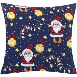 Bellatex Vianočný vankúš s obliečkou Santa modrý